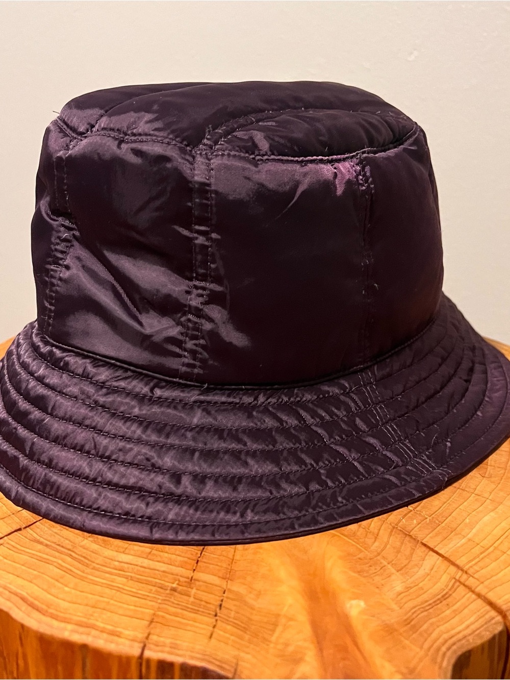 Vintage Eddie Bauer Puffer 75% Goose Down Hat Purple Bucket Hat Women's OS